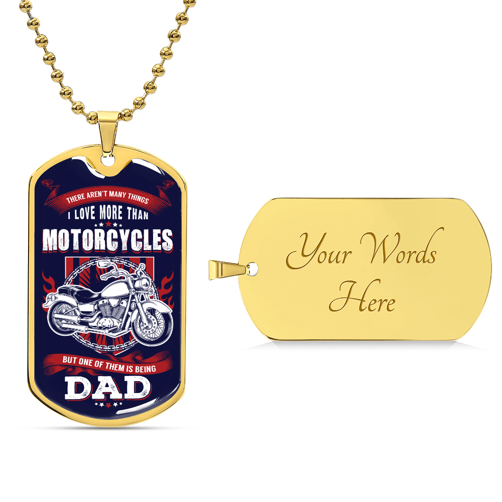 Motorcycles Dad Dog Tag, Father's Day Gift For Dad, Luxury Military Necklace