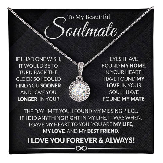 To My Soulmate -  Necklace Gift For Her
