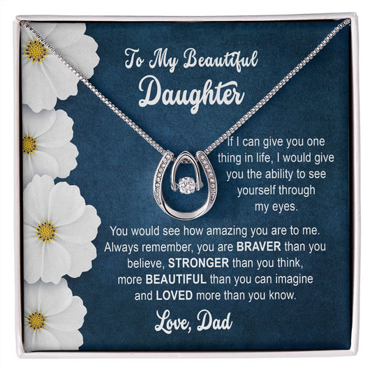 To My Daughter Gifts From Dad - Daughter Gifts, Daughter Jewelry For Christmas, Thanksgiving, Birthday, Graduation, Wedding