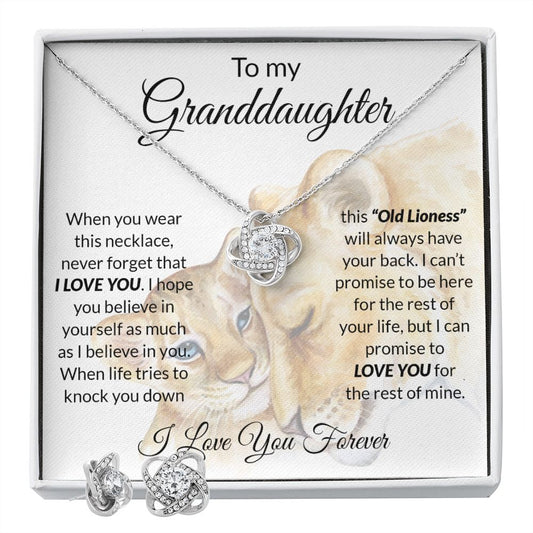 Gifts For Granddaughter From Grandma - To My Granddaughter Necklace Earing Set