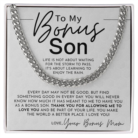 Gifts For Bonus Son, To My Bonus Son Cuban Link Chain