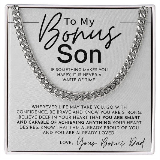 Gifts For Bonus Son, To My Bonus Son Cuban Link Chain