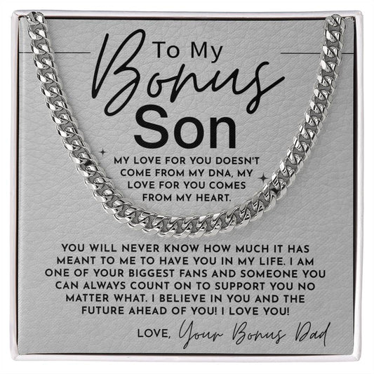 Gifts For Bonus Son, To My Bonus Son Cuban Link Chain