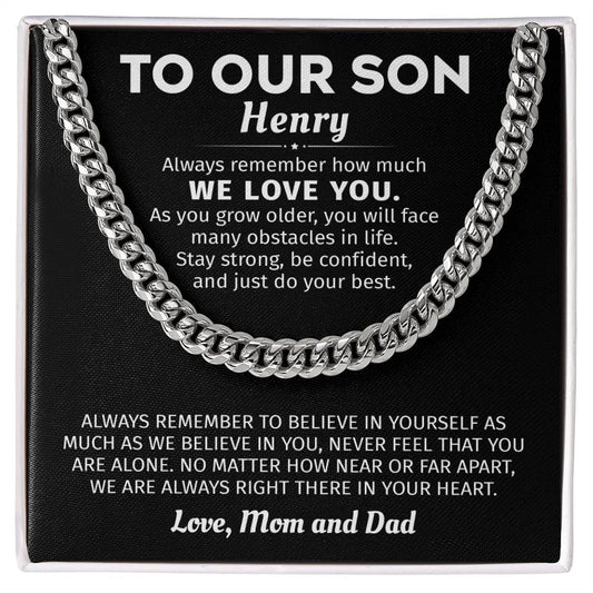 To Our Son Gift From Mom & Dad - Cuban Link Chain