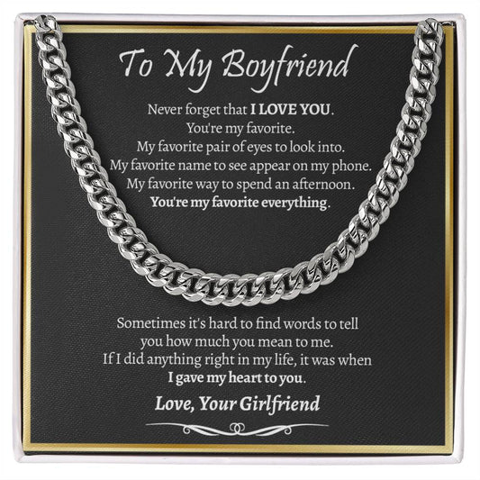 To My Boyfriend Gift For Him - Cuban Link Chain