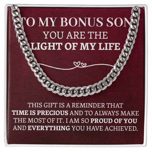 Gifts For Bonus Son, To My Bonus Son Cuban Link Chain