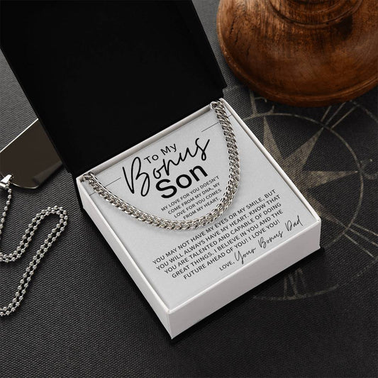 Gifts For Bonus Son - To My Bonus Son Cuban Link Chain