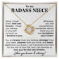 To My Badass Niece Gift - Love Knot Necklace Gift Set