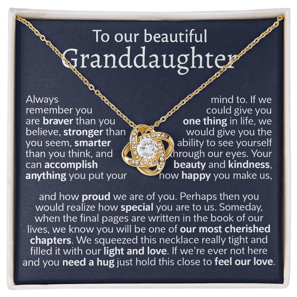 To Out Granddaughter Gift From Grandparents - Love Knot Necklace