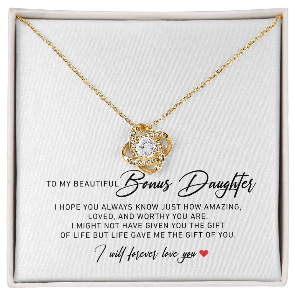To My Bonus Daughter Necklaces - Bonus Daughter Gifts From Stepdad, Stepdaughter Gifts From Stepmom, Step Daughter Gifts From Stepdad, Father Stepdaughter Necklace, Christmas Gifts For Bonus Daughter
