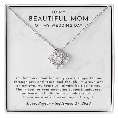 Mother of The Bride Gift From Daughter - Love Knot Necklace
