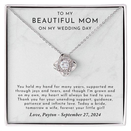 Mother of The Bride Gift From Daughter - Love Knot Necklace