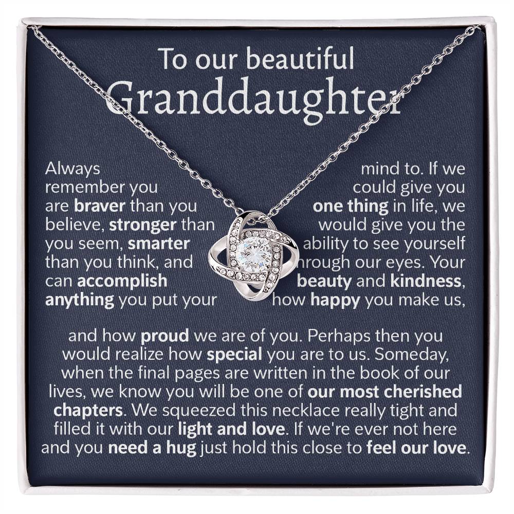 To Out Granddaughter Gift From Grandparents - Love Knot Necklace