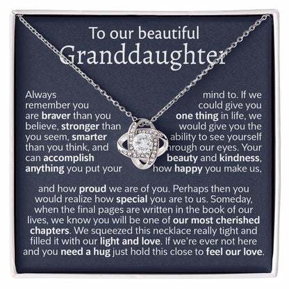 To Out Granddaughter Gift From Grandparents - Love Knot Necklace