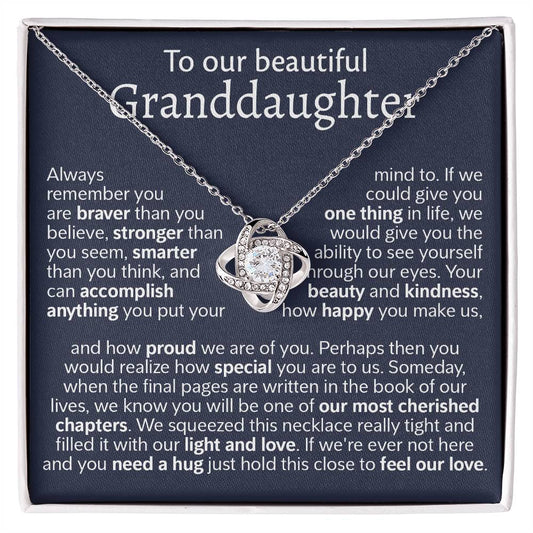 To Out Granddaughter Gift From Grandparents - Love Knot Necklace