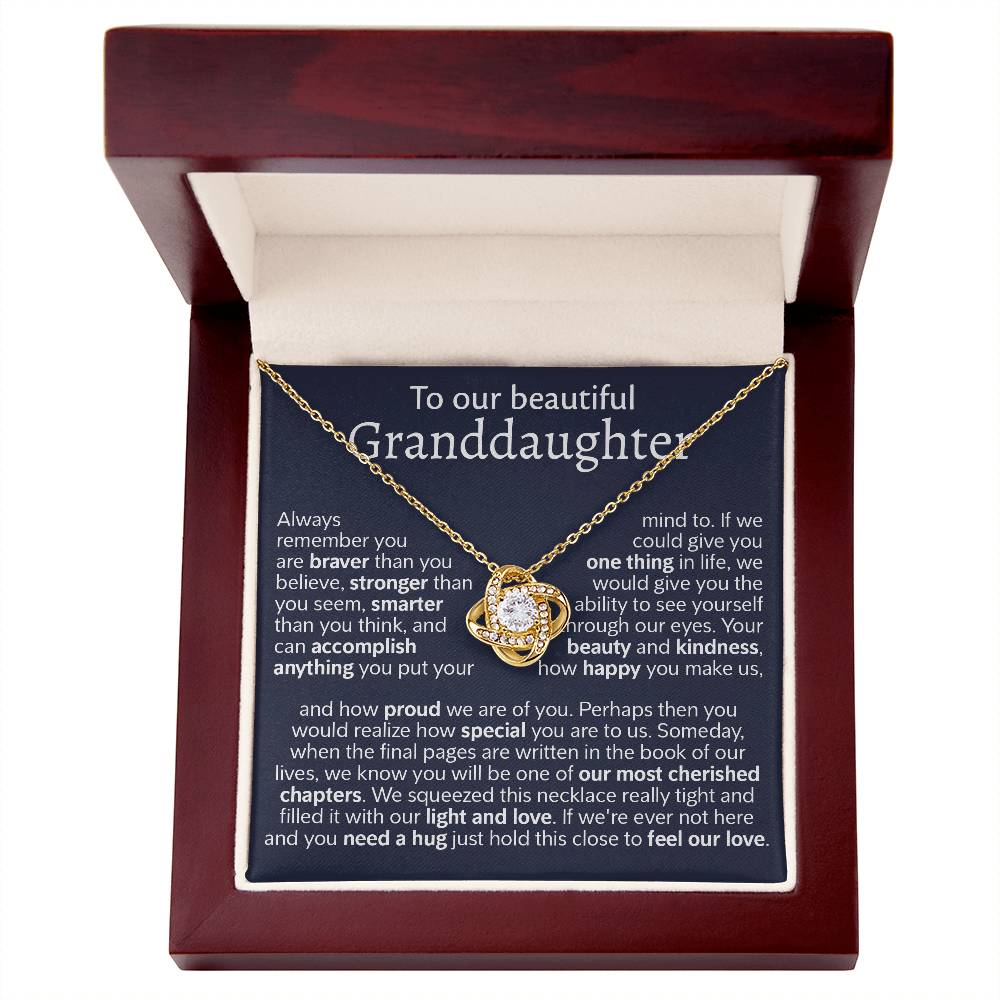 To Out Granddaughter Gift From Grandparents - Love Knot Necklace