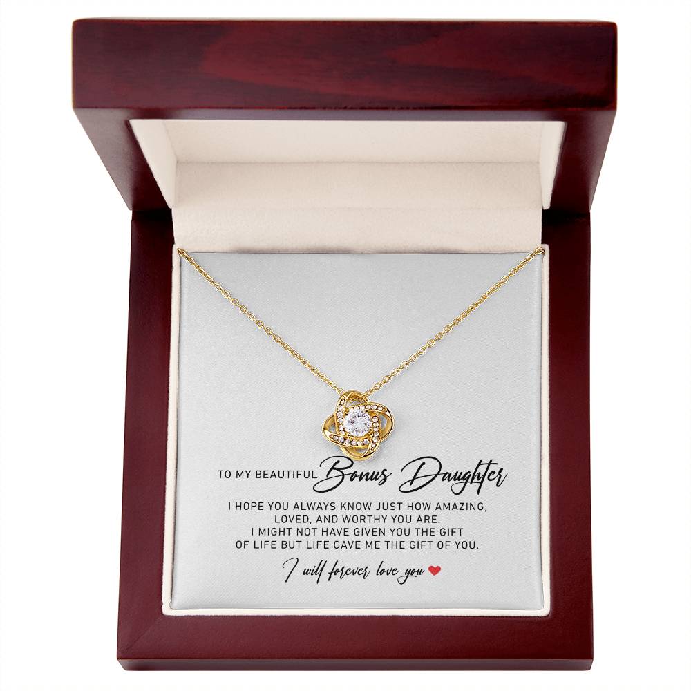 To My Bonus Daughter Necklaces - Bonus Daughter Gifts From Stepdad, Stepdaughter Gifts From Stepmom, Step Daughter Gifts From Stepdad, Father Stepdaughter Necklace, Christmas Gifts For Bonus Daughter