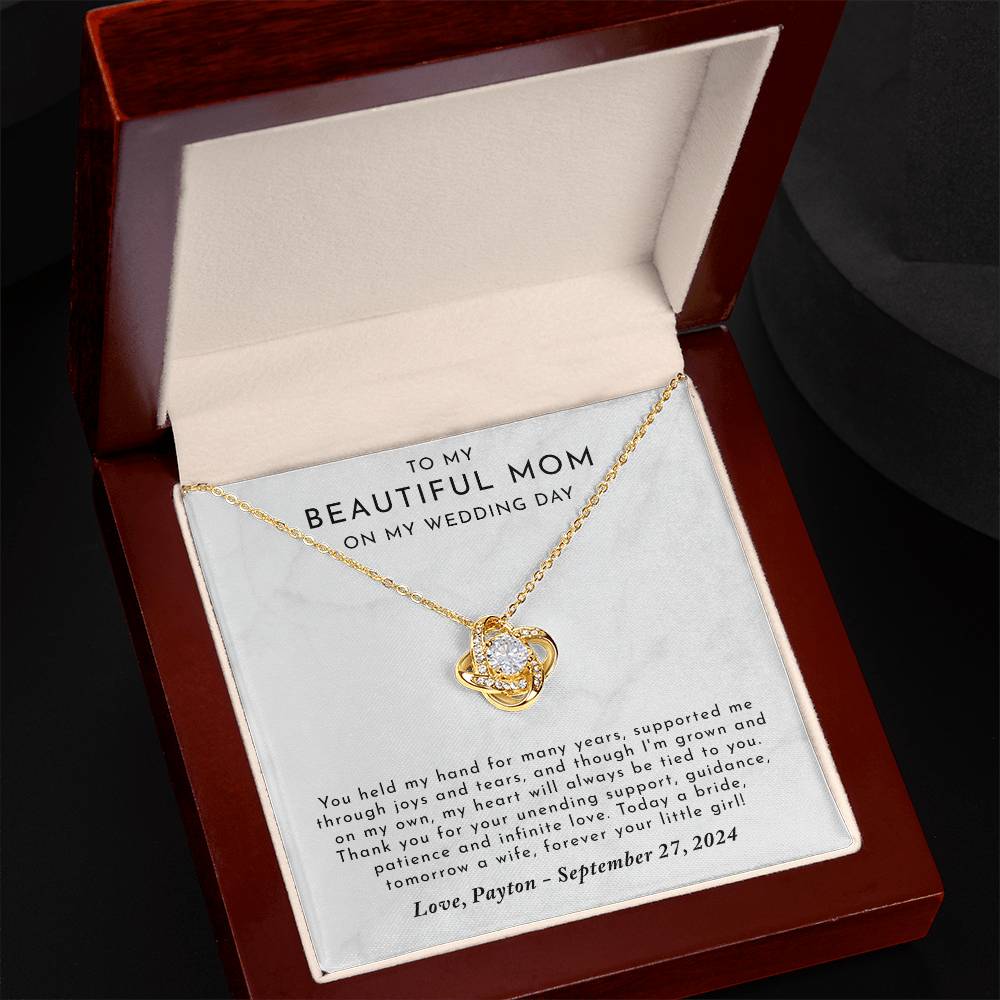 Mother of The Bride Gift From Daughter - Love Knot Necklace