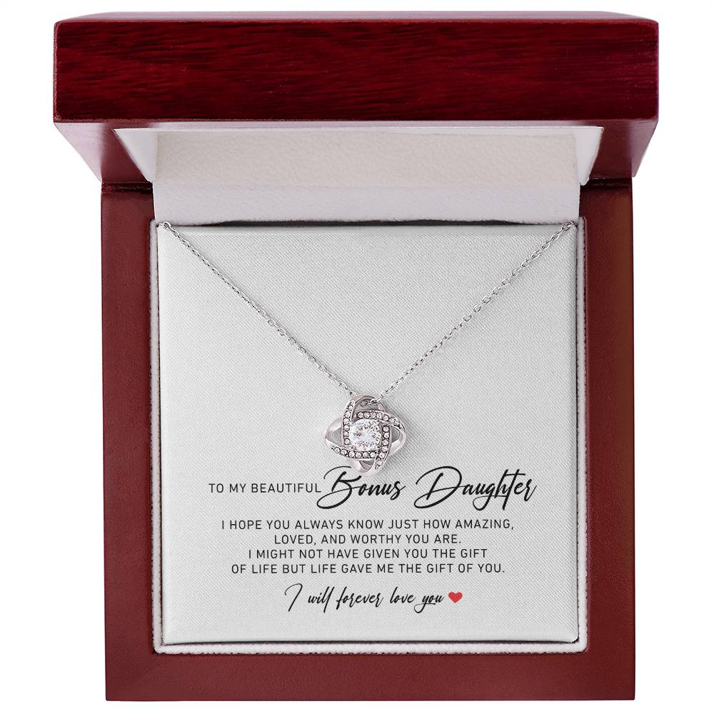 To My Bonus Daughter Necklaces - Bonus Daughter Gifts From Stepdad, Stepdaughter Gifts From Stepmom, Step Daughter Gifts From Stepdad, Father Stepdaughter Necklace, Christmas Gifts For Bonus Daughter