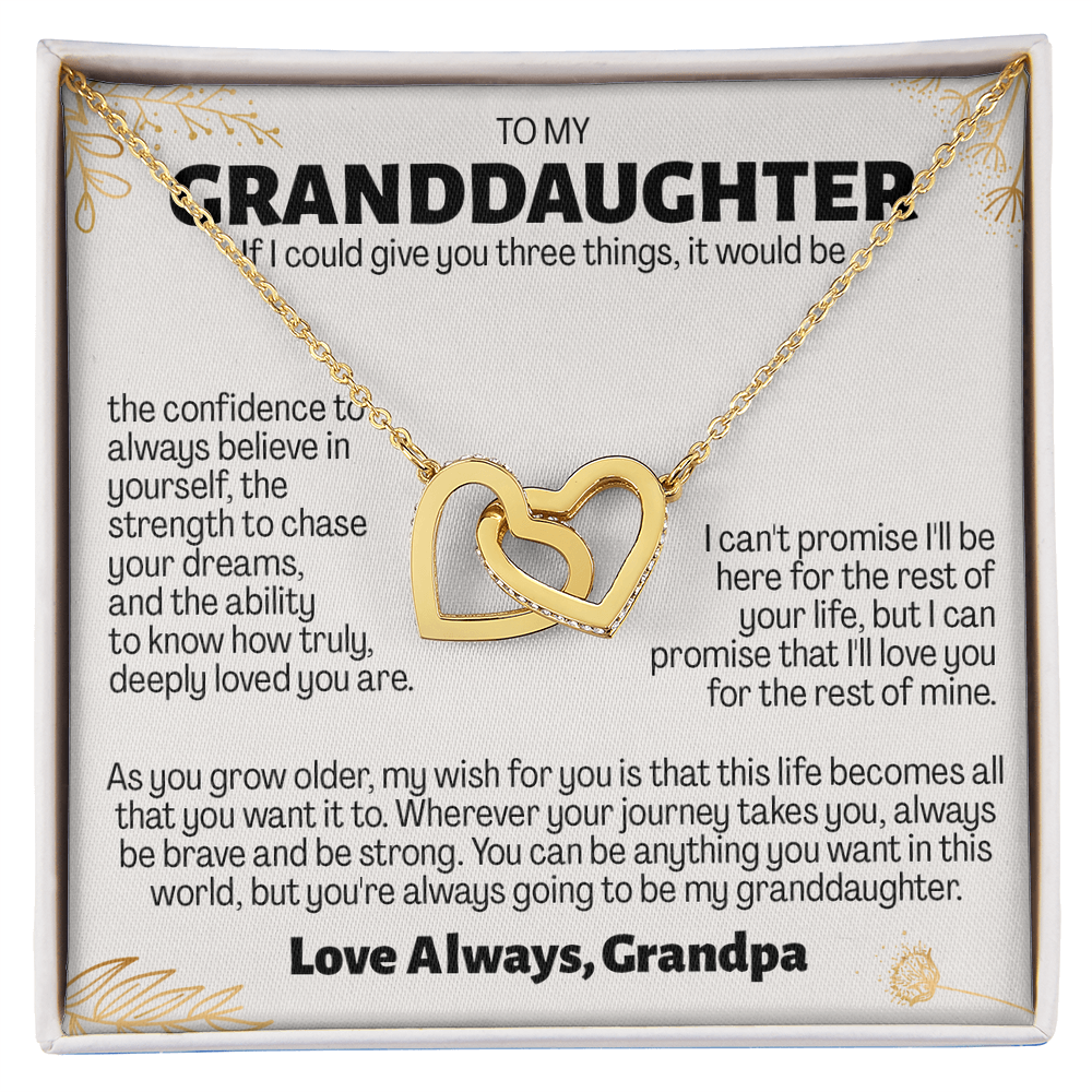 Granddaughter Gift From Grandpa - Interlocking Heart Necklace