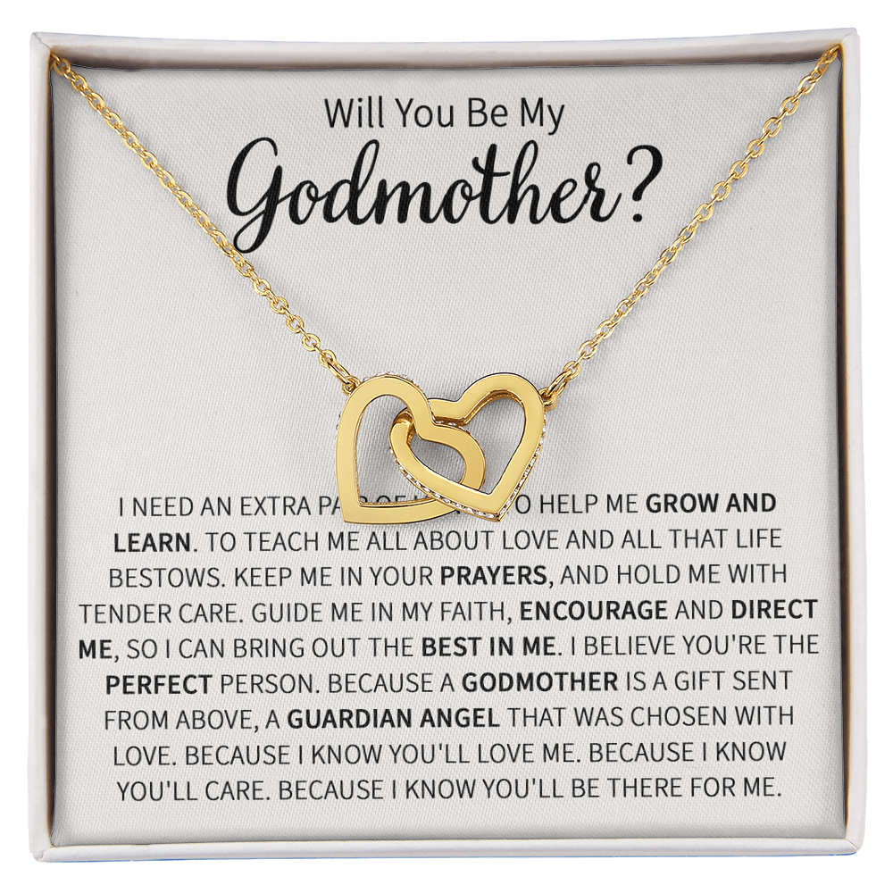 Godmother Proposal Gift - Interlocking Heart Necklace