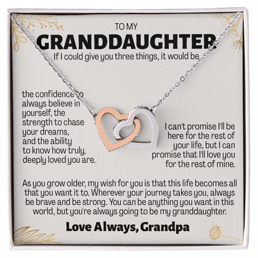 Granddaughter Gift From Grandpa - Interlocking Heart Necklace