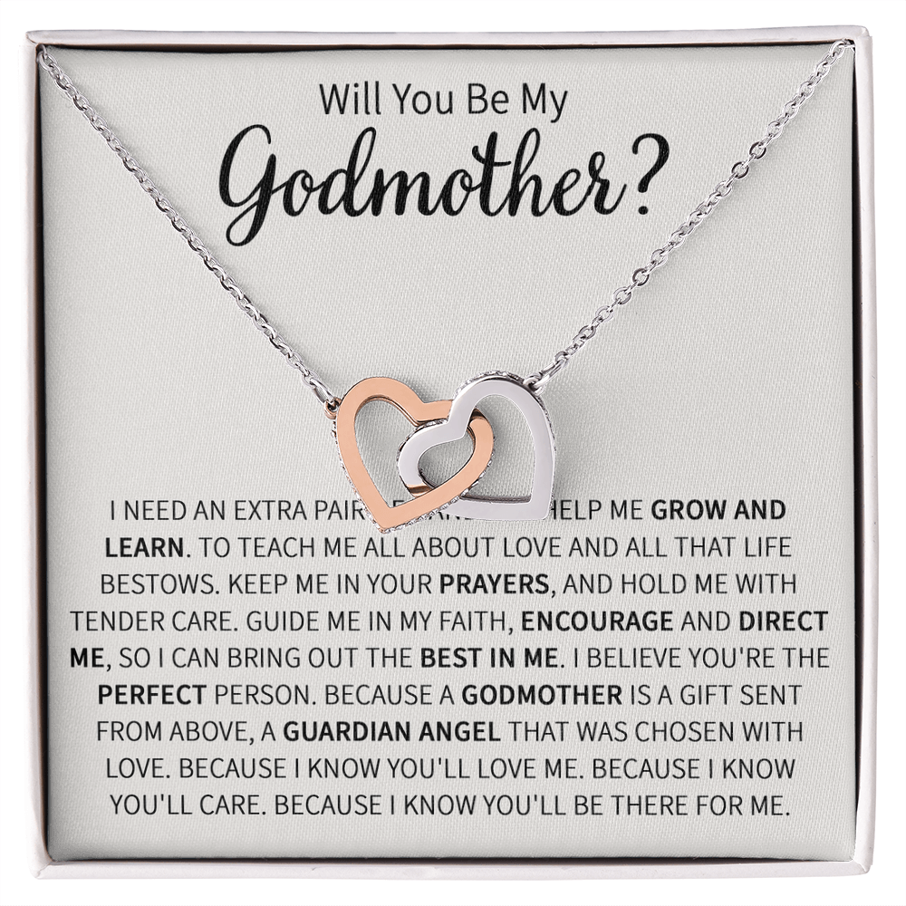 Godmother Proposal Gift - Interlocking Heart Necklace