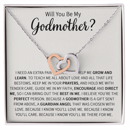 Godmother Proposal Gift - Interlocking Heart Necklace