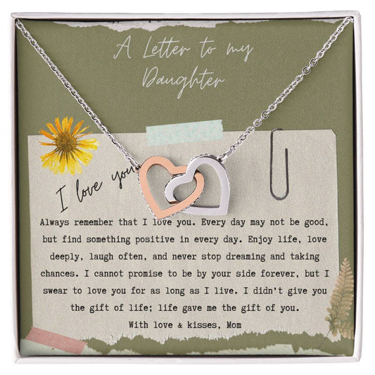 Gift For Daughter From Mom - Interlocking Hearts Necklace