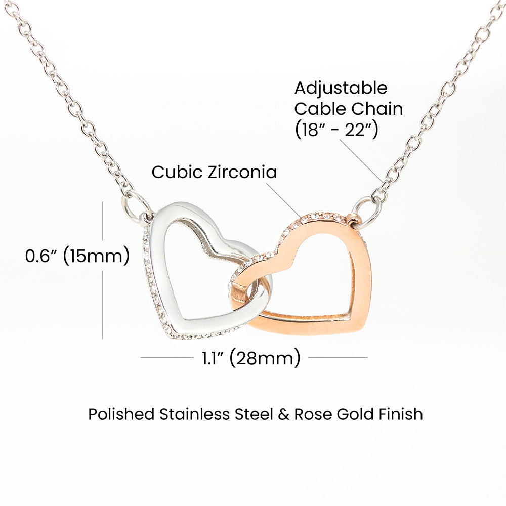 Bonus Daughter, Stepdaughter Gifts - Interlocking Heart Necklace
