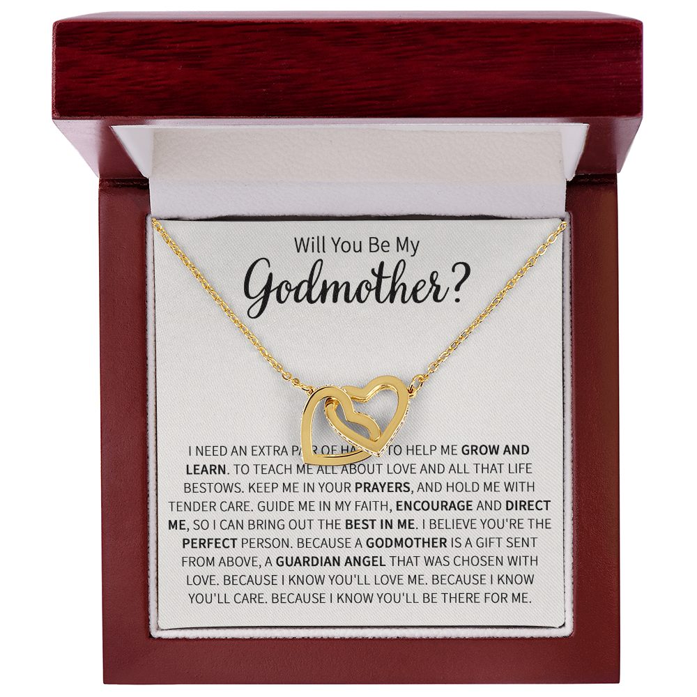 Godmother Proposal Gift - Interlocking Heart Necklace