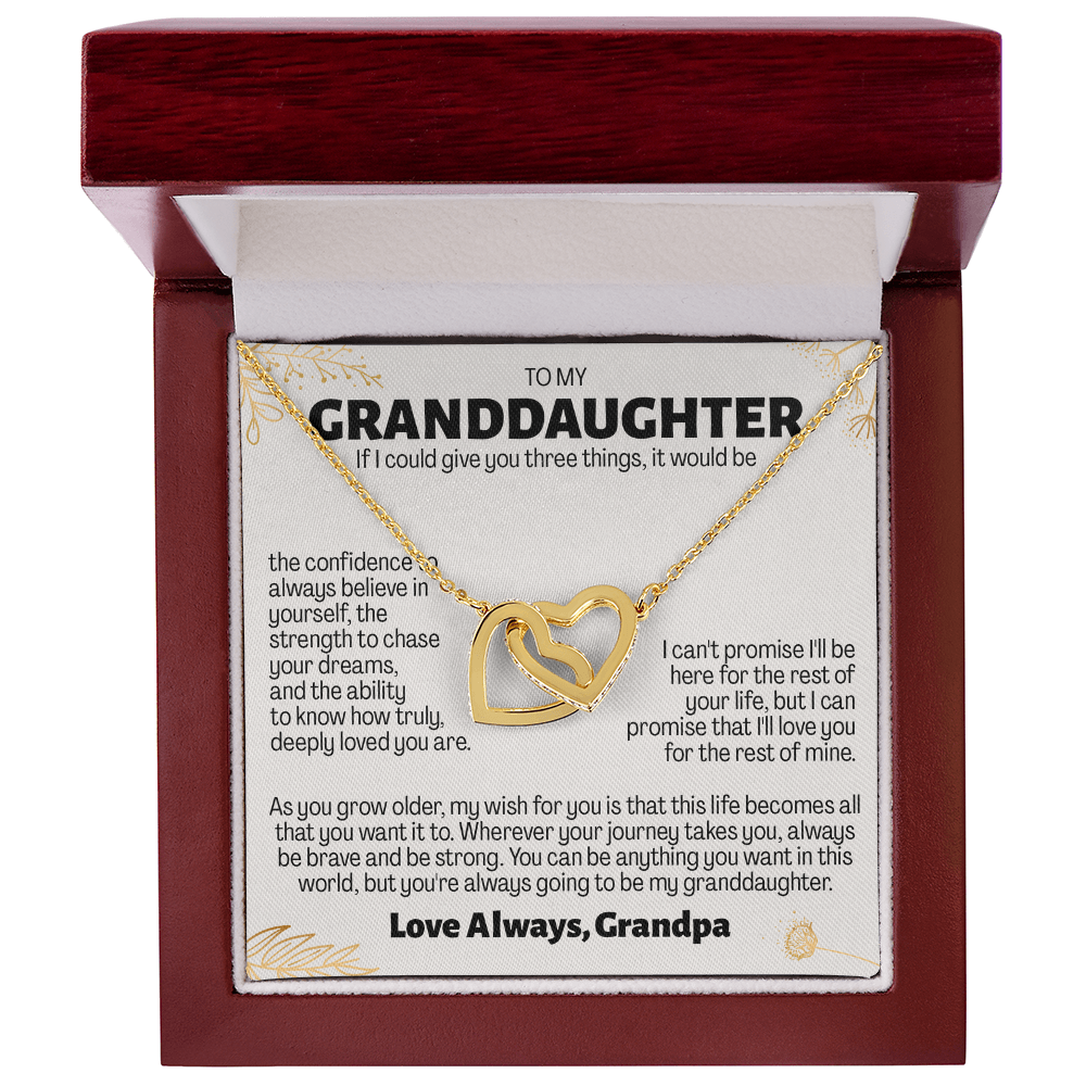Granddaughter Gift From Grandpa - Interlocking Heart Necklace