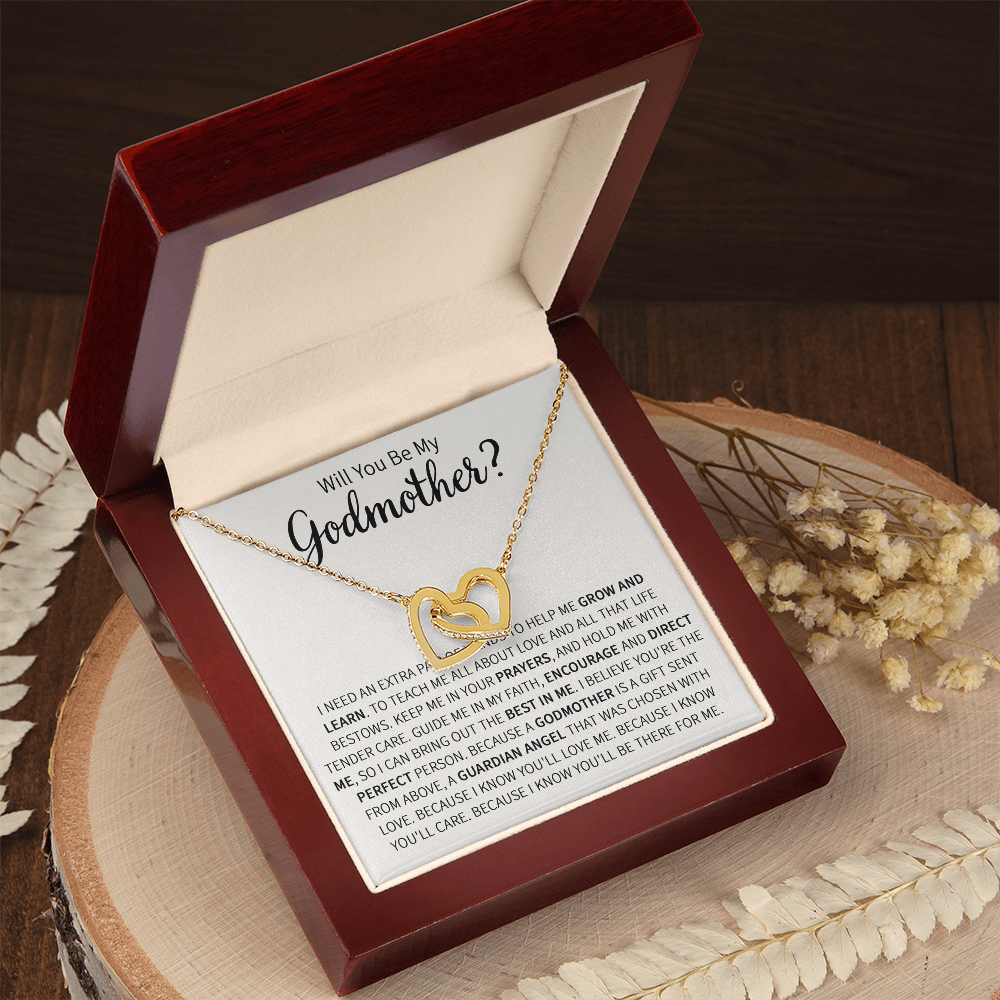 Godmother Proposal Gift - Interlocking Heart Necklace