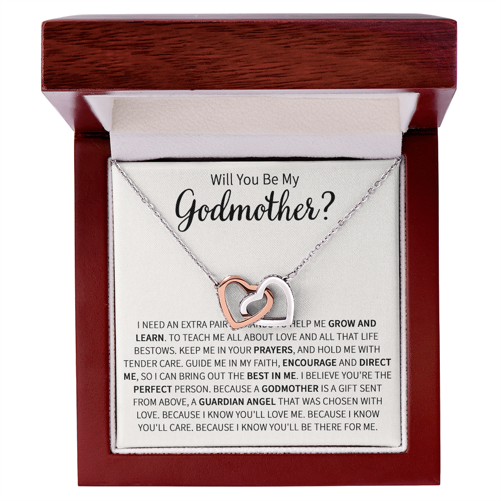 Godmother Proposal Gift - Interlocking Heart Necklace