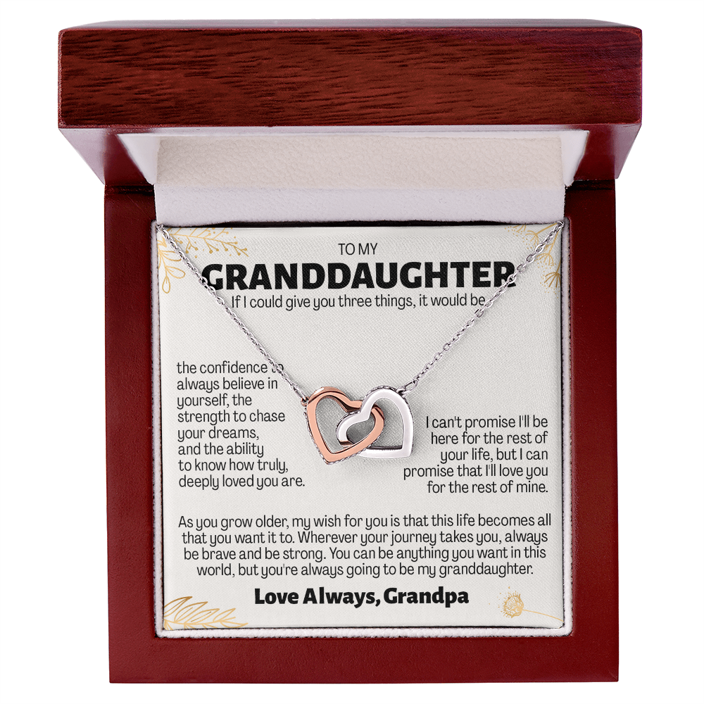 Granddaughter Gift From Grandpa - Interlocking Heart Necklace
