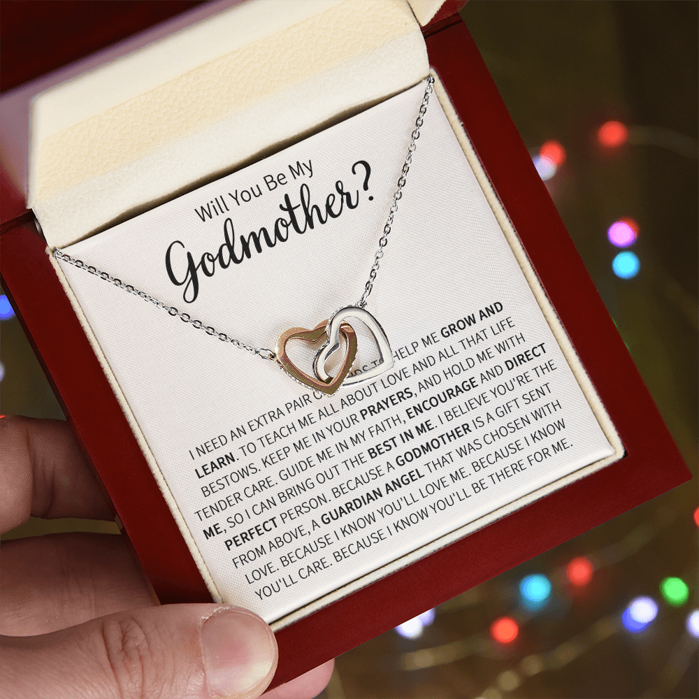 Godmother Proposal Gift - Interlocking Heart Necklace
