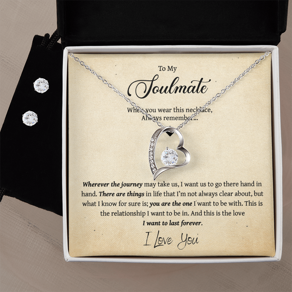 To My Soulmate - Forever Love Necklace & Earring Set