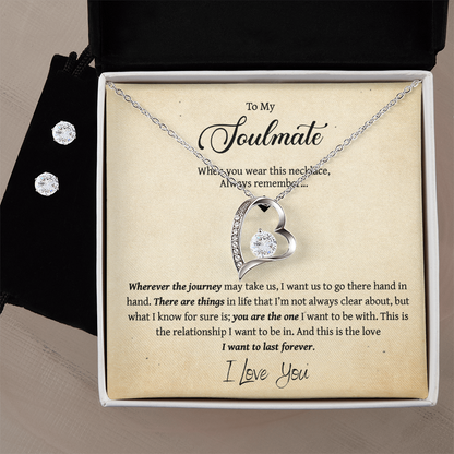 To My Soulmate - Forever Love Necklace & Earring Set