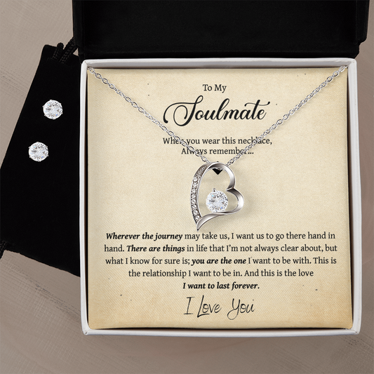 To My Soulmate - Forever Love Necklace & Earring Set