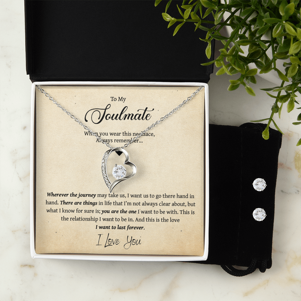 To My Soulmate - Forever Love Necklace & Earring Set