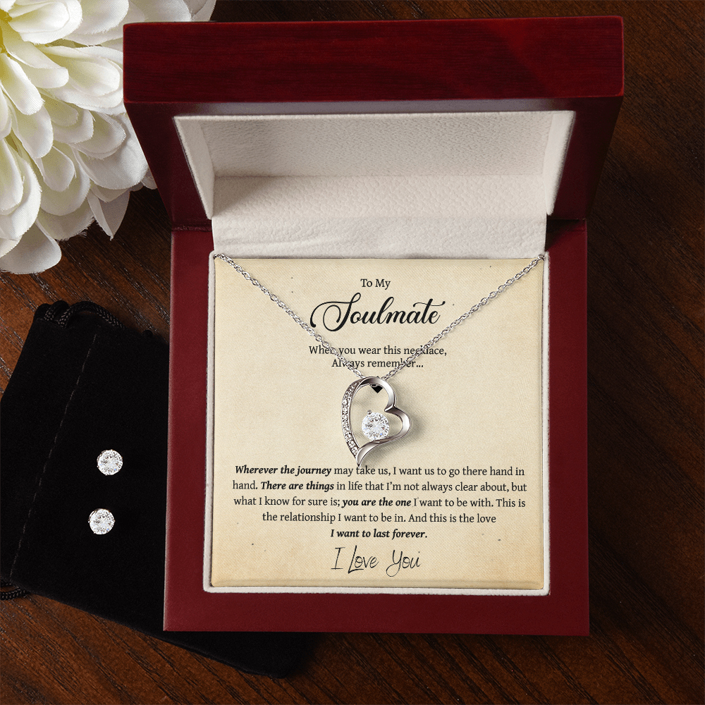 To My Soulmate - Forever Love Necklace & Earring Set
