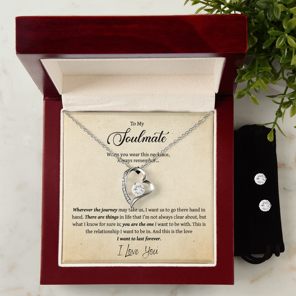To My Soulmate - Forever Love Necklace & Earring Set