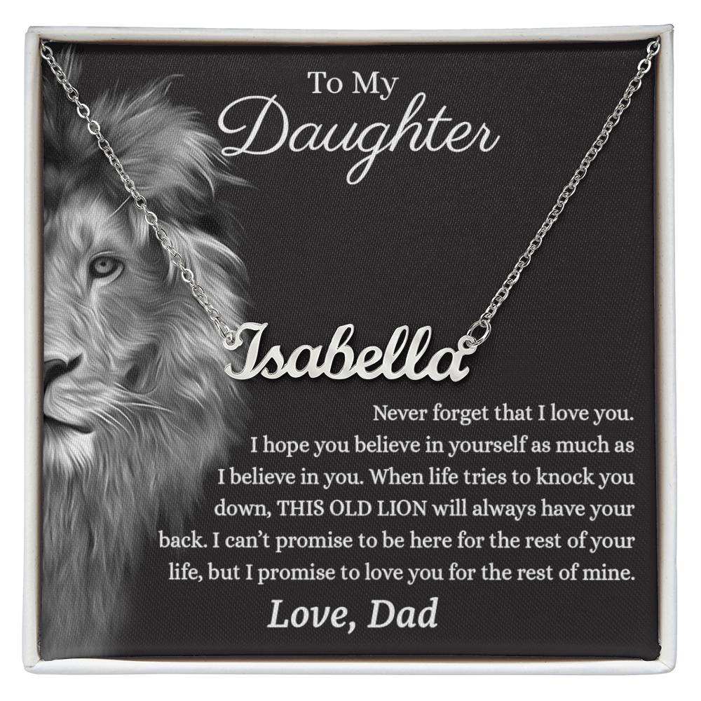 Daughter Gifts from Dad - Lion Custom name necklace
