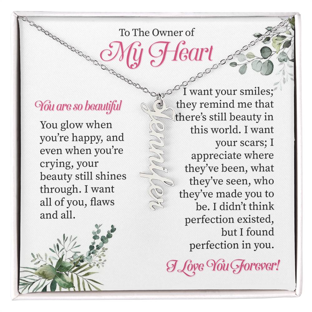 Custom Gift For Her - Personalized Vertical Name Necklace