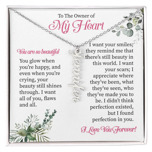 Custom Gift For Her - Personalized Vertical Name Necklace