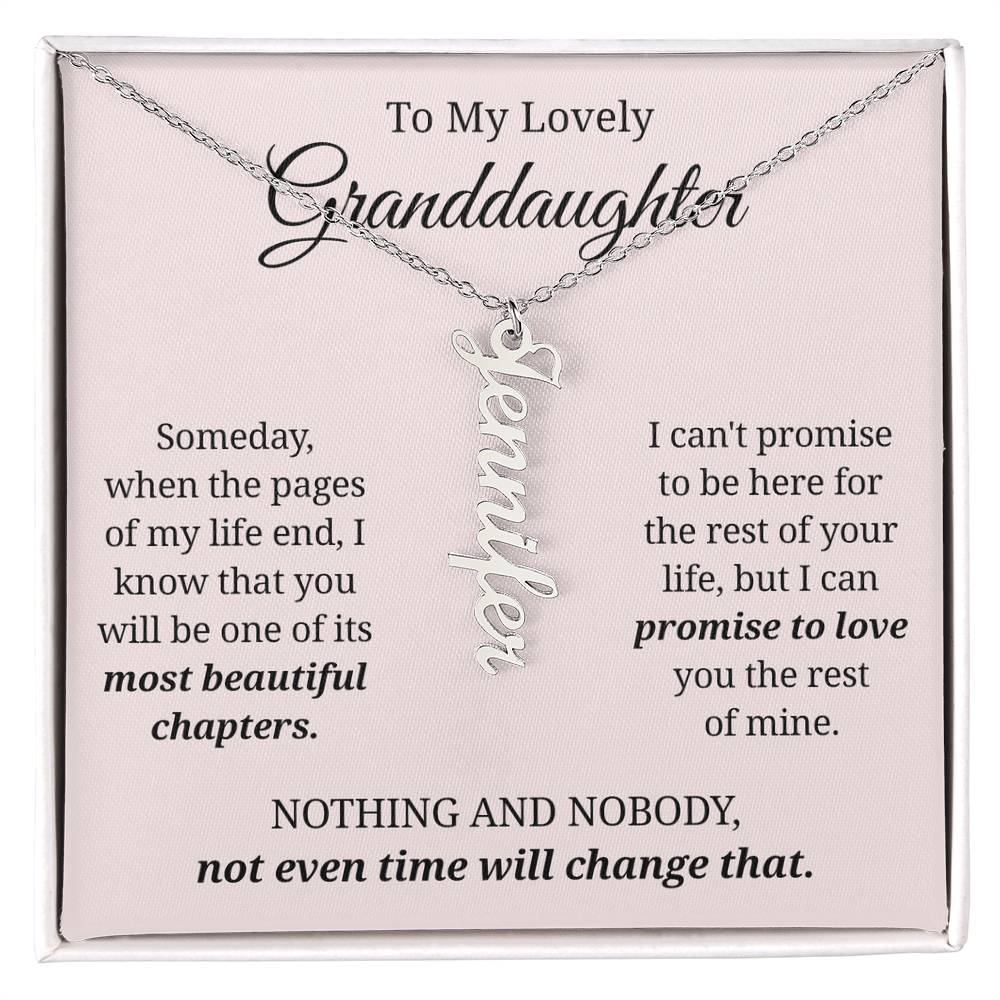 To My Granddaughter Custom Gift - Personalized Vertical Name Necklace