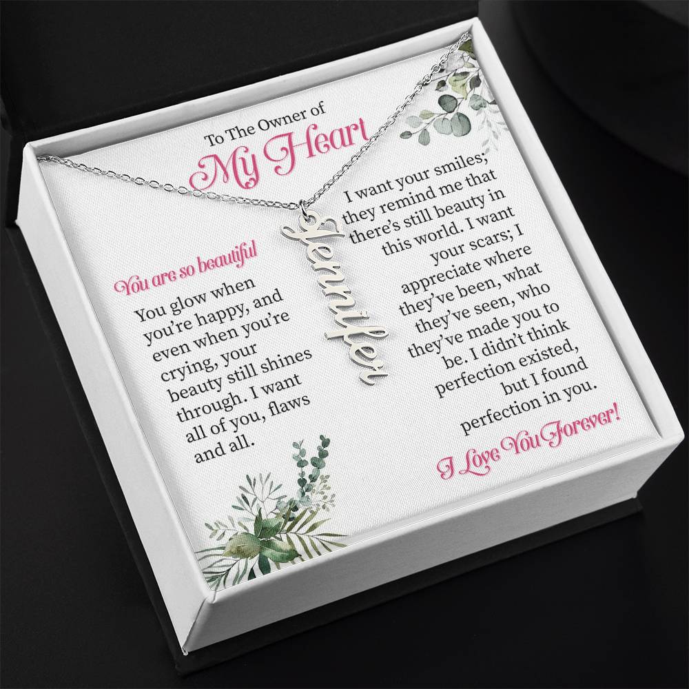 Custom Gift For Her - Personalized Vertical Name Necklace