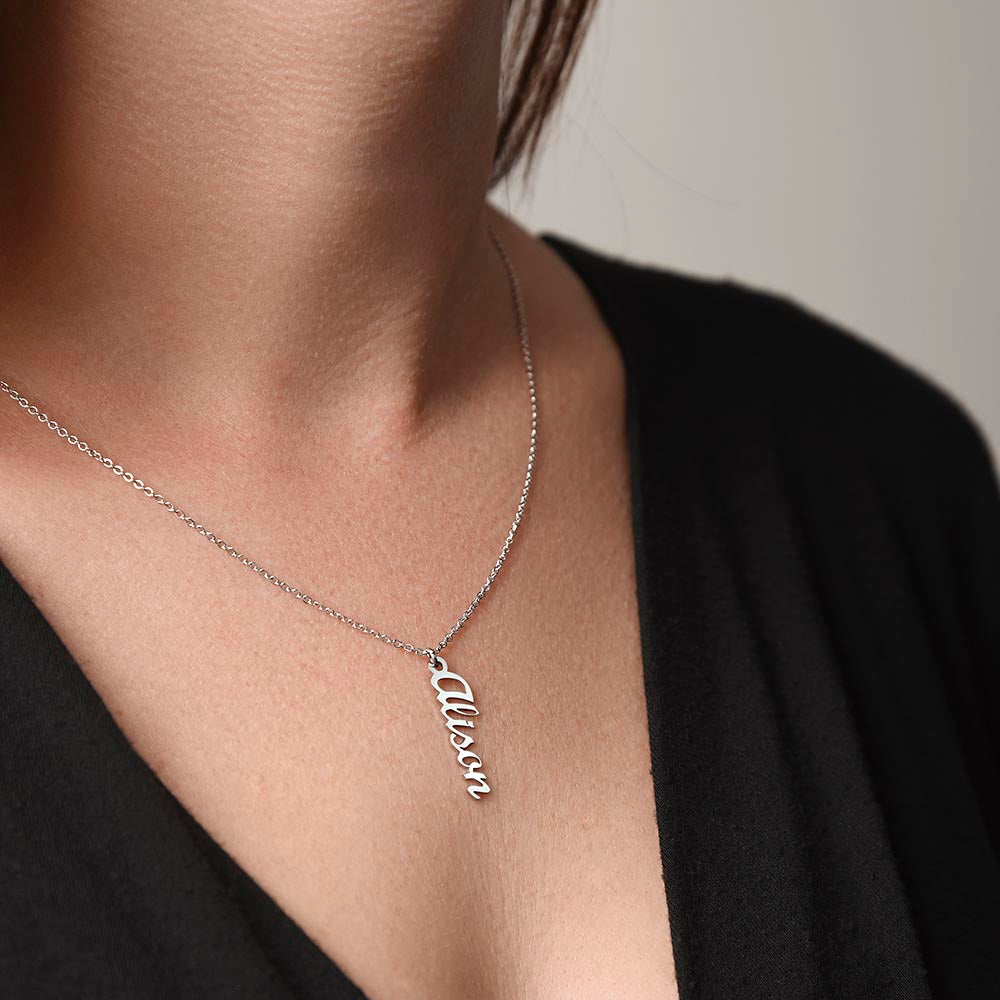 Soulmate Gift For Her - Personalized Vertical Name Necklace