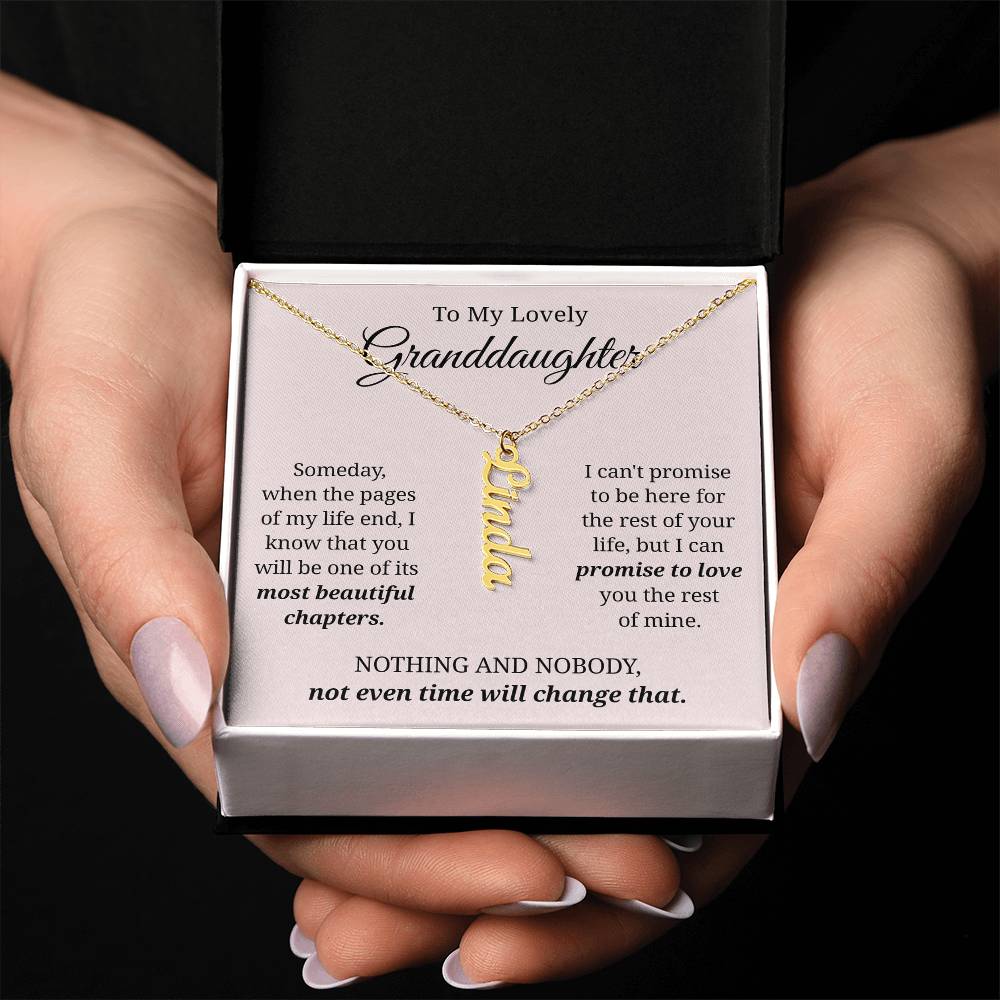 To My Granddaughter Custom Gift - Personalized Vertical Name Necklace