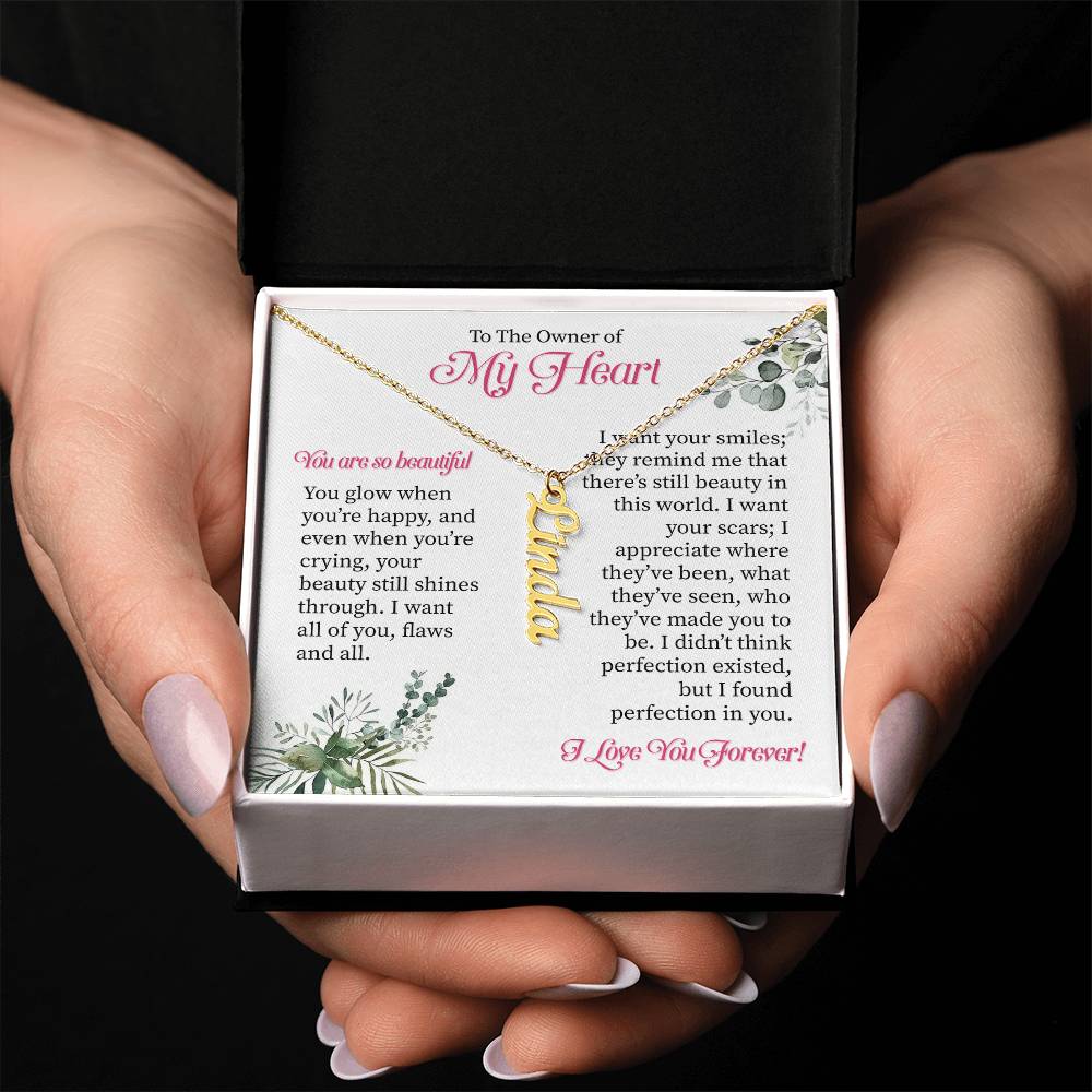 Custom Gift For Her - Personalized Vertical Name Necklace